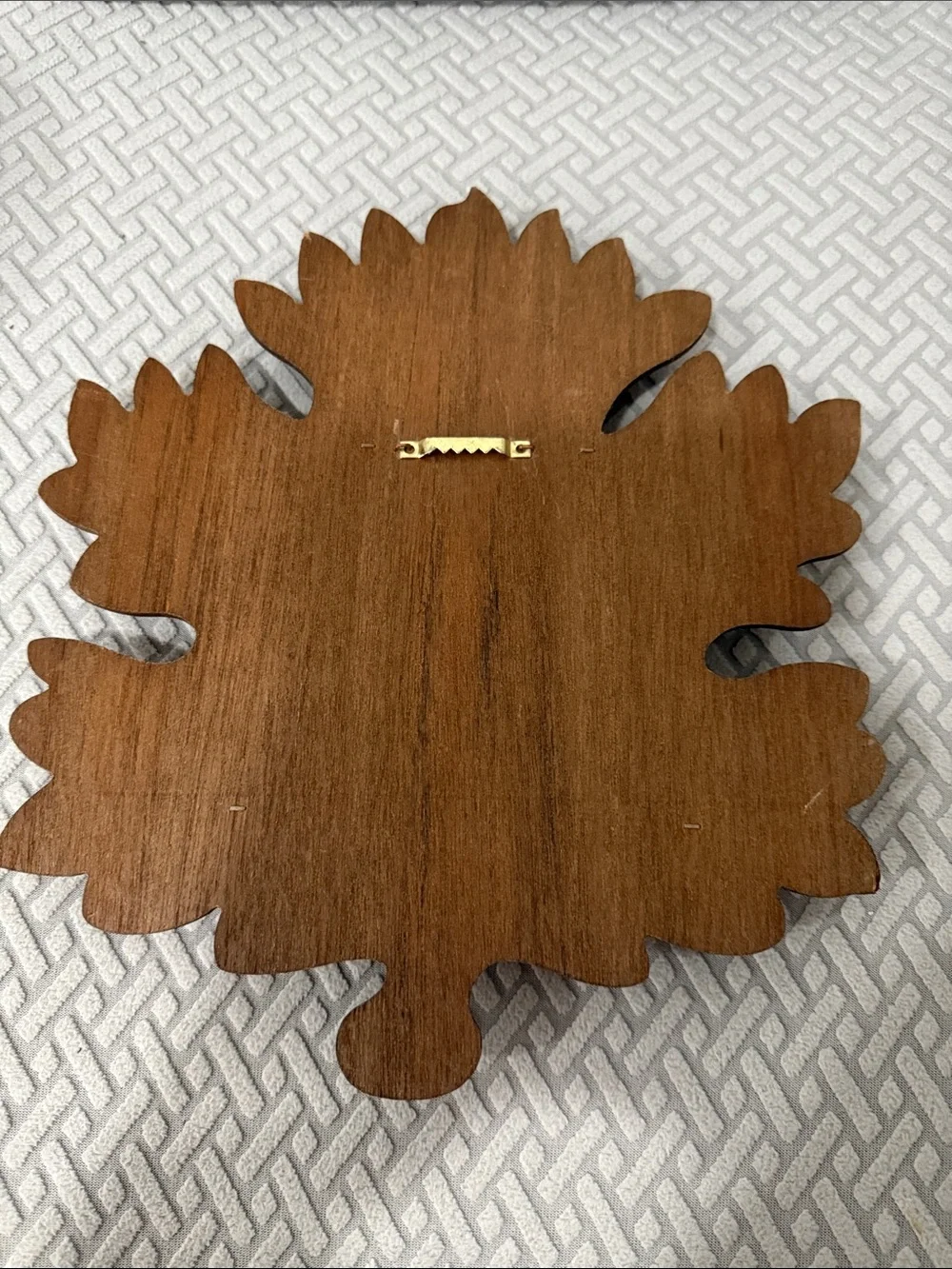 Vintage Carved Wooden Maple Leaf Spoon Rack Jewelry Holder